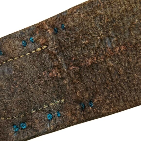 RALPH LAUREN vtg studded wide brown western boho leather statement belt Size M - Picture 7 of 10